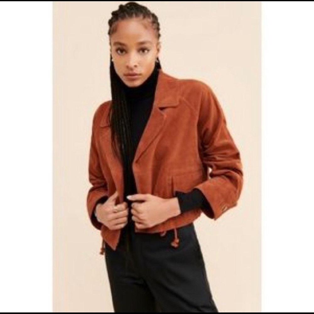 J.O.A Corduroy Cropped Brown Utility Jacket
